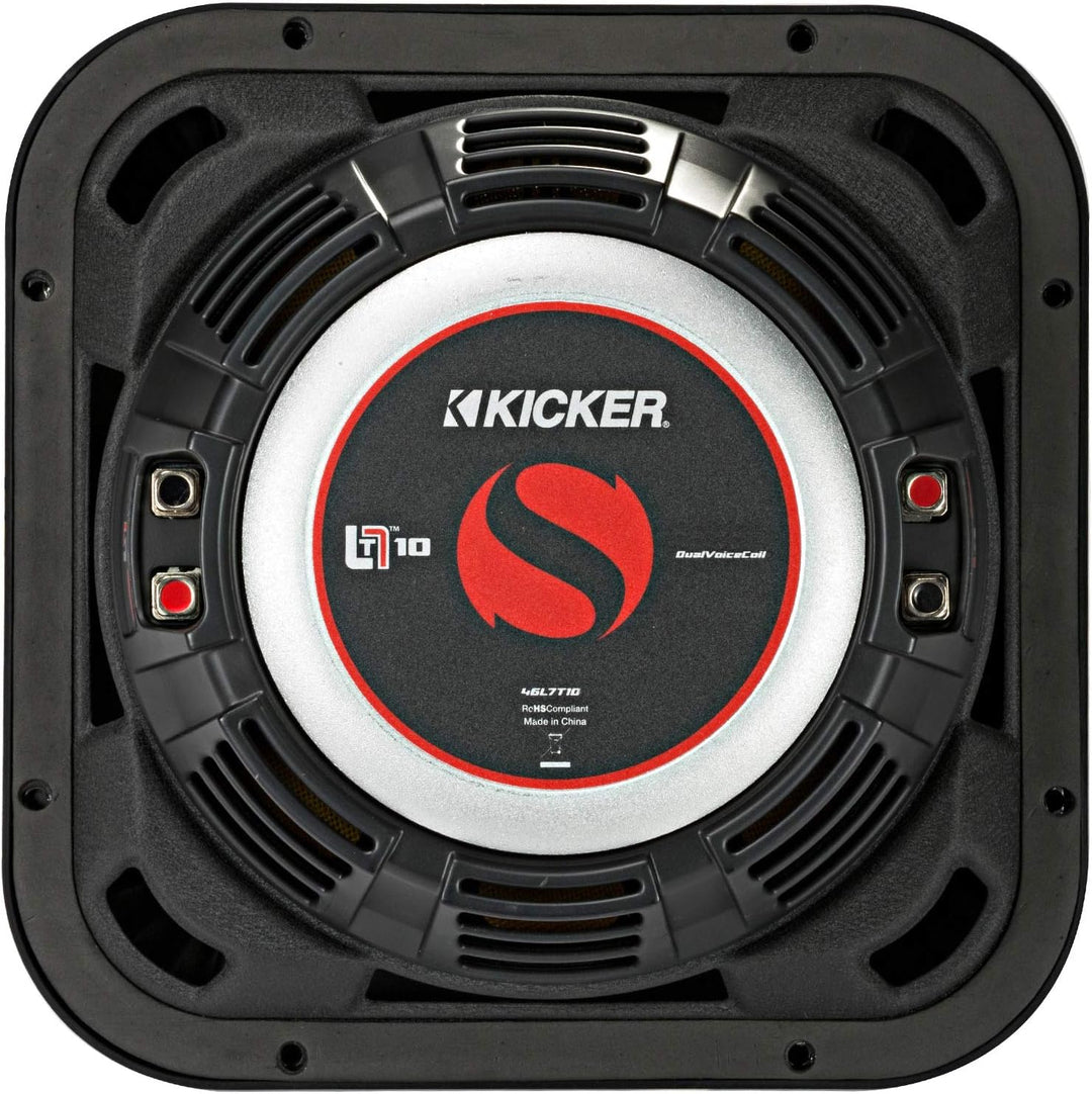 KICKER L7T102 | 25 cm (10') Square-Subwoofer - 1000/500 Watt MAX/RMS | 2X 2 Ohm Doppelschwingspule