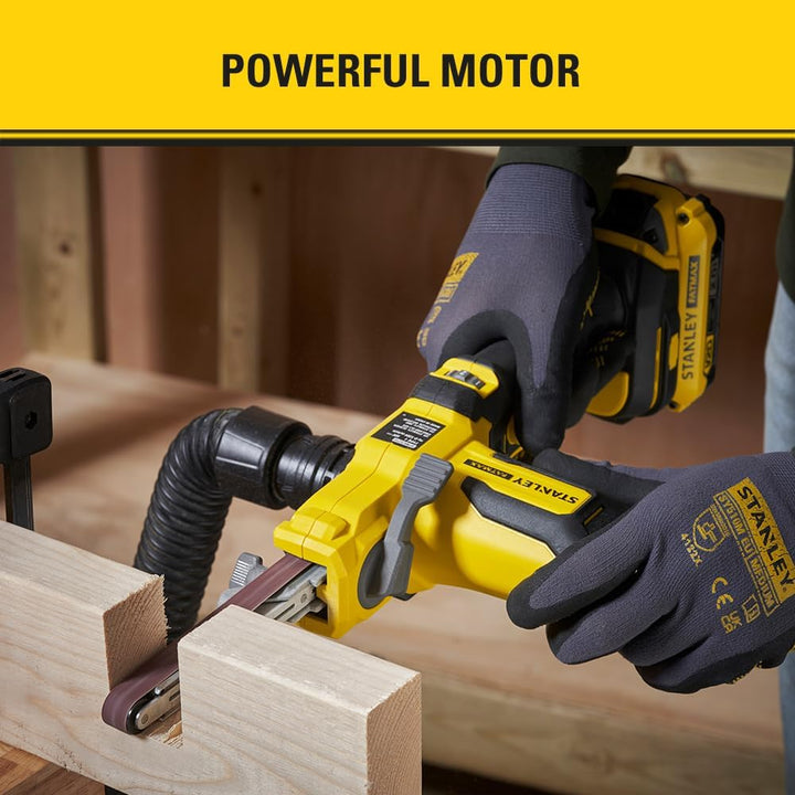 STANLEY FATMAX 18V V20 Akku-Bandfeile (Power-Feile mit variabler Drehzahl, ideal zum Feilen, Entrost