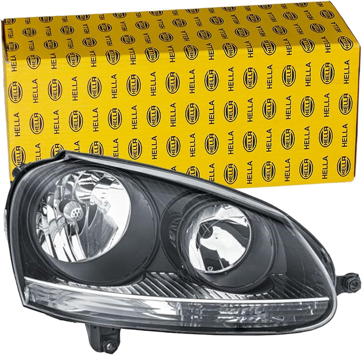 HELLA 1EG 247 007-621 Halogen-Hauptscheinwerfer - rechts - für u.a. VW Golf V (1K1) Rechts Schwarz,