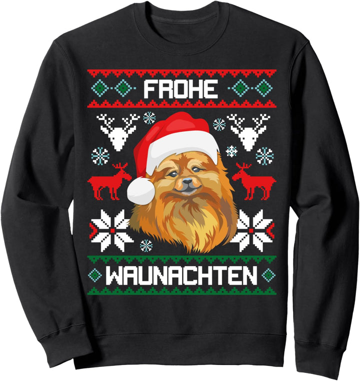 Pomeranian Merry Waunacht Christmas Dwarf Pom Xmas Sweatshirt