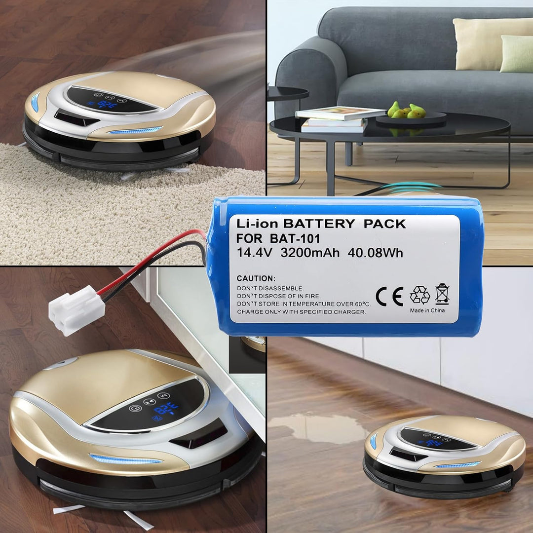 14,4 V 2600 mAh/37,44 Wh Ersatzakku für Smart Plus, Lithium-Ionen-Staubsaugerakku, kompatibel mit Cl