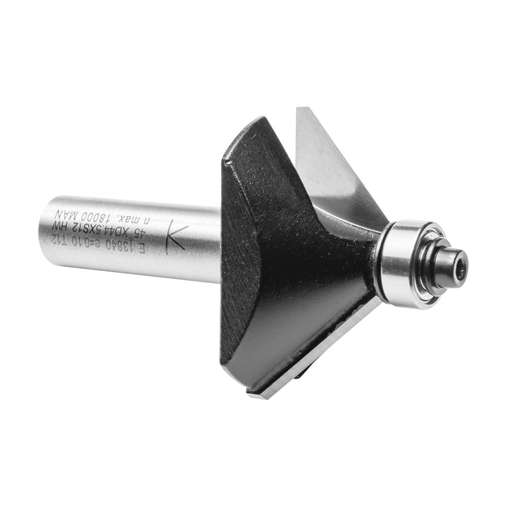 ENT 13840 Fasefräser HW, Schaft (S) 12 mm, Durchmesser (D) 44,5 mm, NL 15,9 mm, E 45°, SL 40 mm, mit