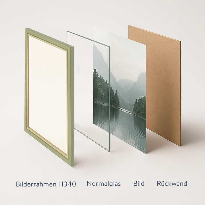 WANDStyle Bilderrahmen Landhaus Stil 30x40cm I Farbe: Grün I Fotorahmen I Holzbilderrahmen im skandi