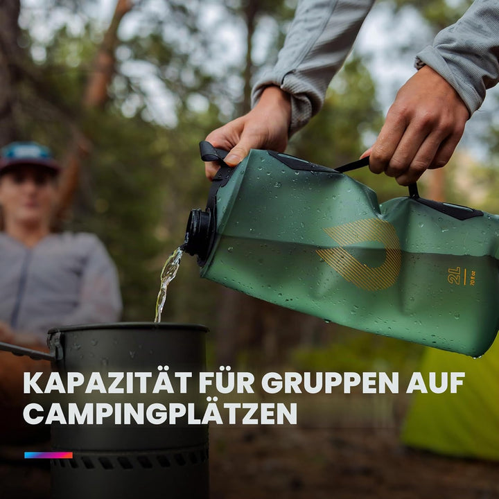 HydraPak Seeker - Faltbarer Wasserspeicher (2L) - BPA- & PVC-freier Camping Trinkrucksack - Sutro Gr