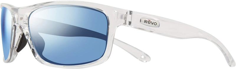Revo Geschirr: Polarisierte UV-Filter, rechteckige Sport-Wrap-Sonnenbrille, Kristallrahmen mit blaue