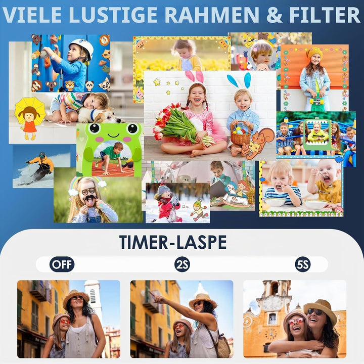 Digitalkamera, ARNSSIEN 1080P Vintage Digitalkamera für Kinder, 2,4" Bildschirm mit 16 LED-Fülllicht