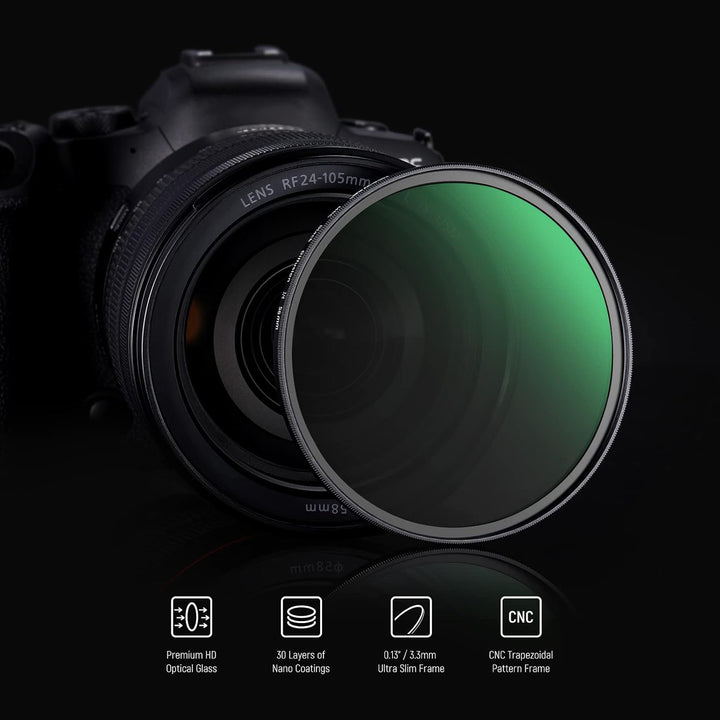 NEEWER 58mm Black Diffusion 1/4 Filter Schwarze Diffusion Träumerischer Kinoeffekt Ultradünner Kamer