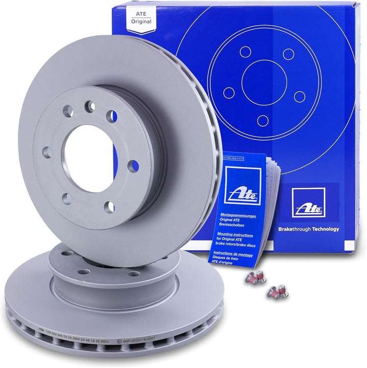 ATE Bremsenset Vorderachse inkl. Bremsscheiben vorne Ø 300 mm belüftet und Bremsbeläge vorne + Versc