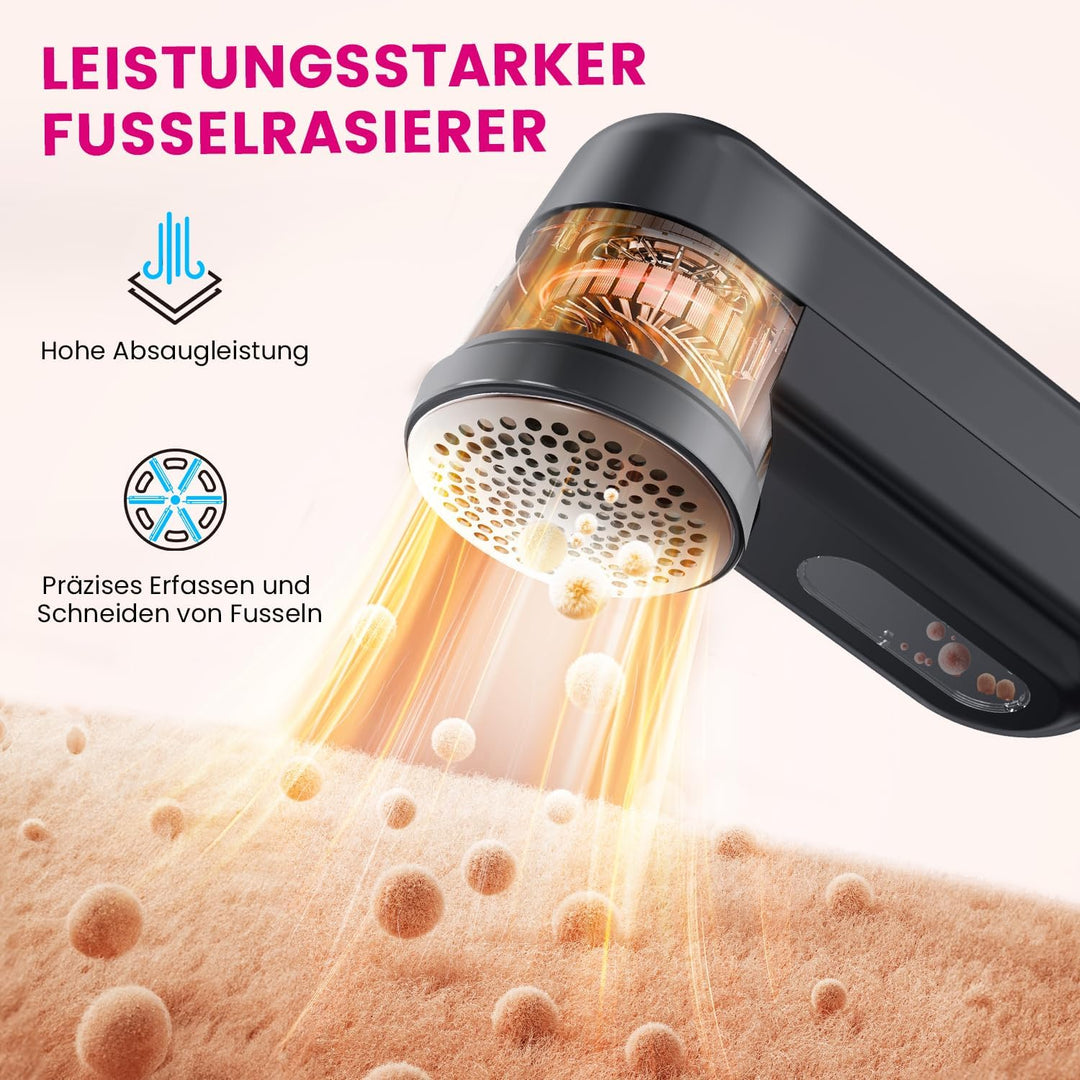 Fusselrasierer Elektrisch, Tragbarer Aufladbar Fusselentferner, LED-Anzeige, Kompletter Fusselrasier
