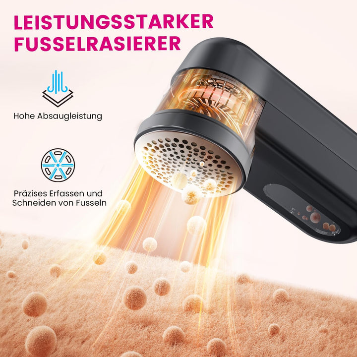 Fusselrasierer Elektrisch, Tragbarer Aufladbar Fusselentferner, LED-Anzeige, Kompletter Fusselrasier