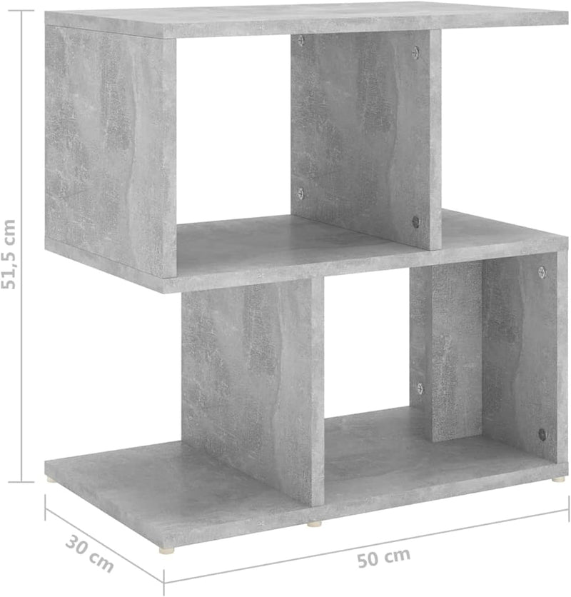 Susany Nachtschrank mit Offenen Fächern, Nachttisch Nachtkommode Nachtkonsole Bedside Table Spanplat