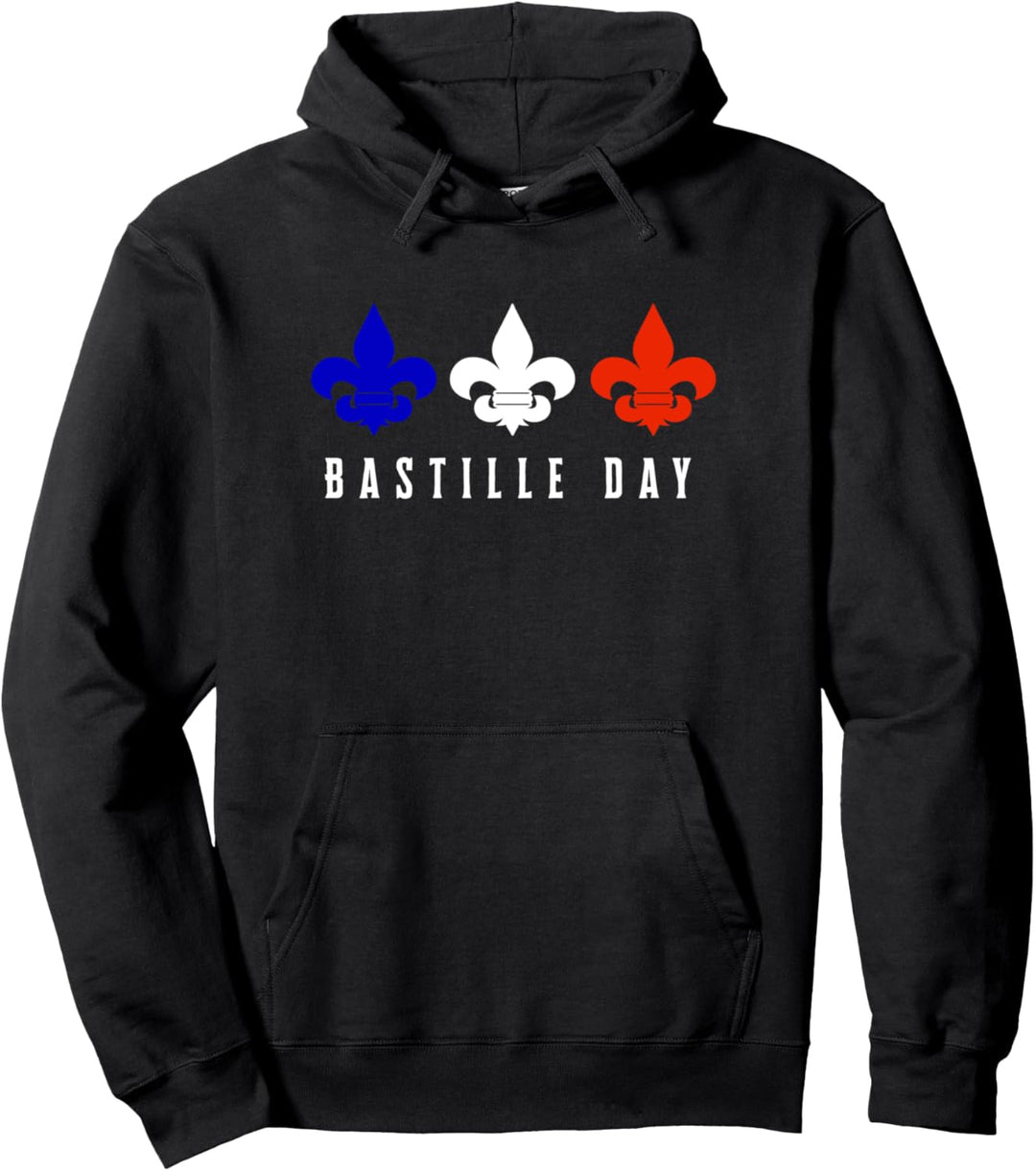 Bastille Day Fleur de Lis Französische Flagge Urlaub Pullover Hoodie