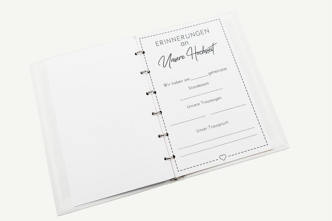 Hochzeitideal – Stammbuch der Familie Amore violett 21,0 cm x 15,0 cm - Buchbinderleinen Hochzeit -