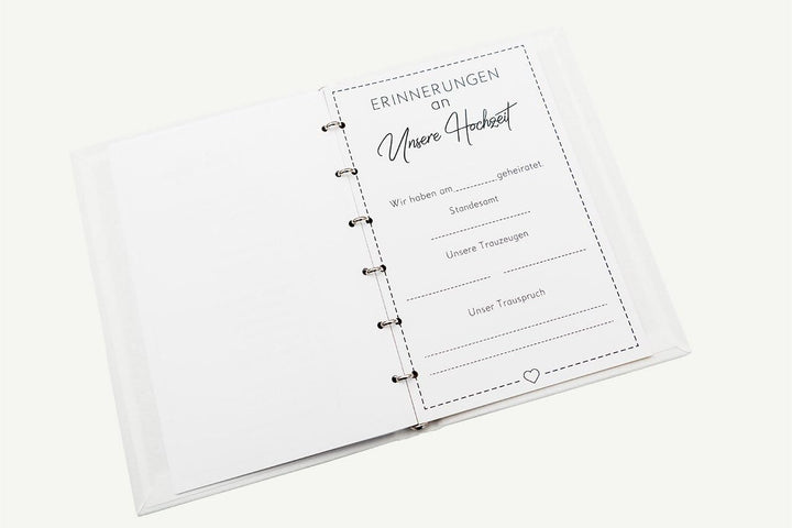 Hochzeitideal – Stammbuch der Familie Amore violett 21,0 cm x 15,0 cm - Buchbinderleinen Hochzeit -