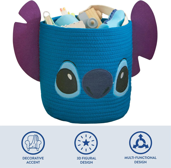 Idea Nuova Disney Stitch Figural Rope Aufbewahrungskorb, 25,4 x 25,4 cm (H x B) Stich, Stich
