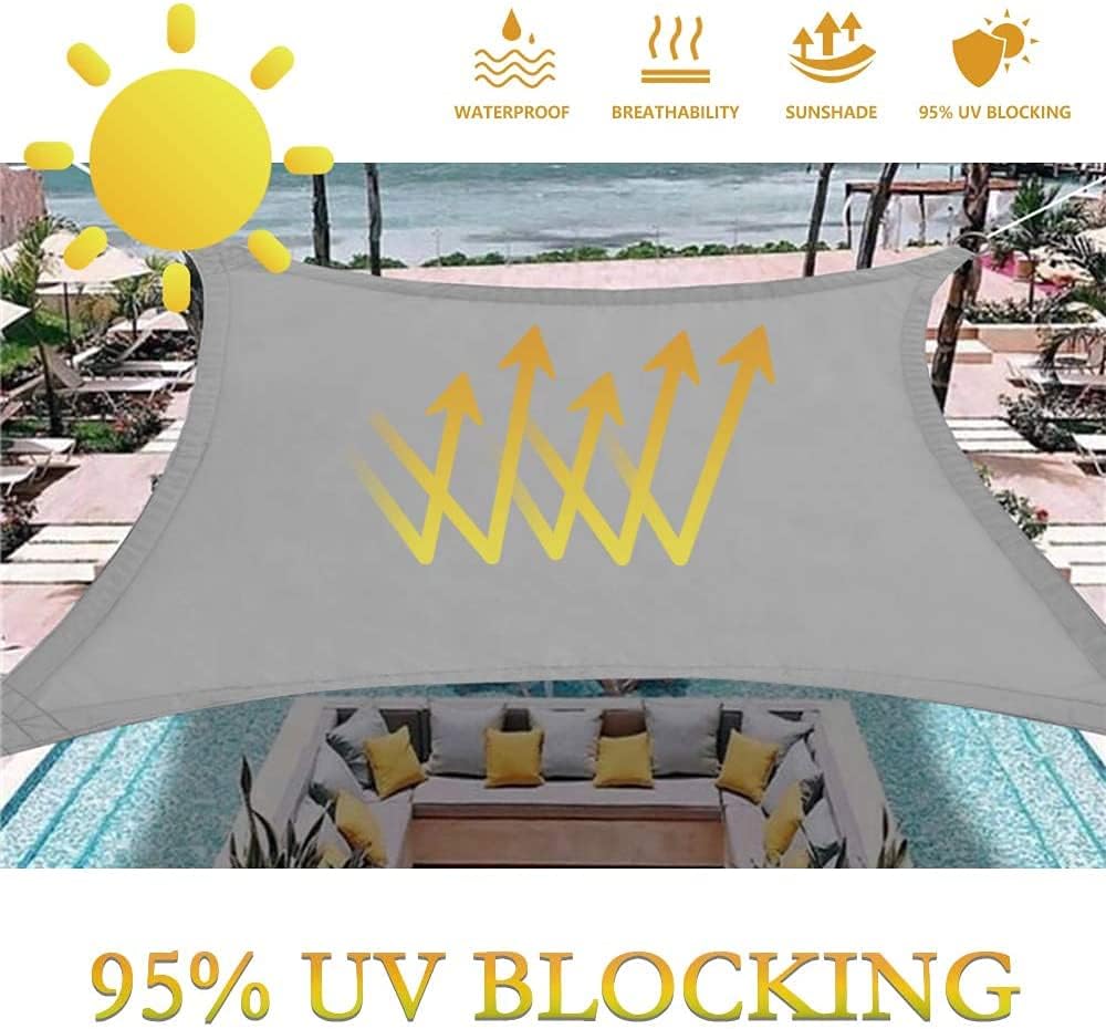 Dripex Sonnensegel wasserdicht Sonnenschutz Set 2X3 m inkl Befestigungsseile Rechteckig Polyester Im