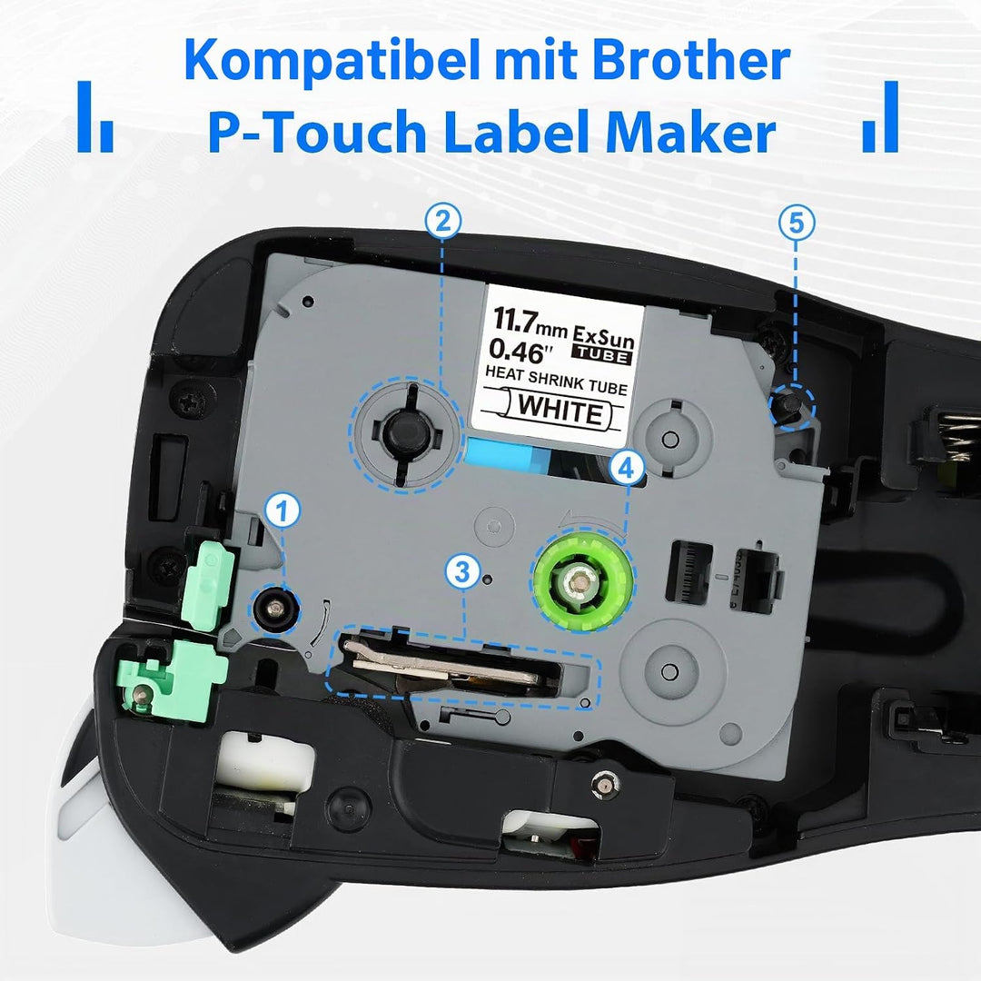 3er-Pack Kompatibel 11,7mm Schrumpfschlauch Schriftband als Ersatz für Brother Hse-231 Hs-231 HSc-23
