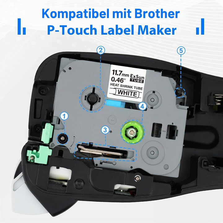 3er-Pack Kompatibel 11,7mm Schrumpfschlauch Schriftband als Ersatz für Brother Hse-231 Hs-231 HSc-23