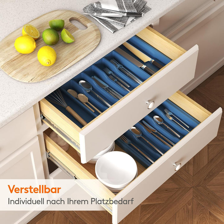 Lifewit Besteckkasten für Schubladen 40 50, Kunststoff Besteckeinsatz (Tiefe 38 cm), erweiterbare Be