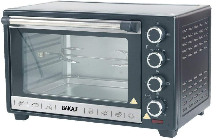 Bakaji Elektroofen, belüftet, Kapazität 30 Liter, Leistung 1600 W, Temperatur einstellbar bis 230 °,