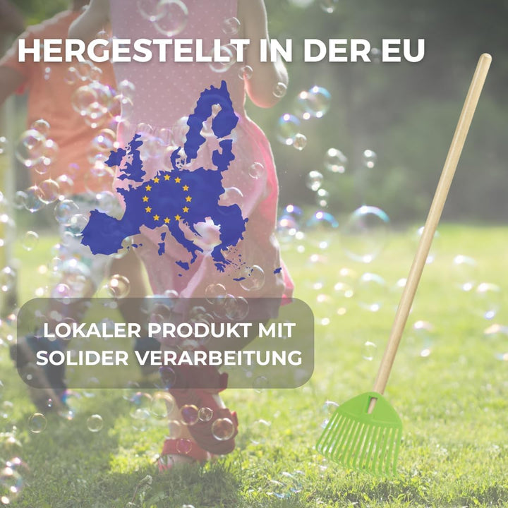 2 STK. Grün Kinderrechen 70cm – Mini-Gartenrechen mit Holzgriff, Rechen/Kleinbesen für Kinder, perfe