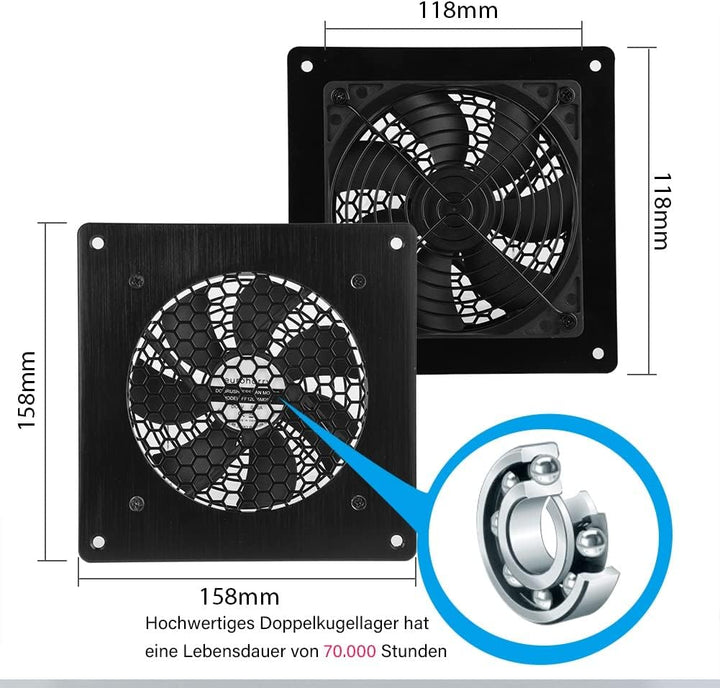 Digitalanzeige temperaturgesteuertes leises Lüftersystem, | USB-Lüfter, 5V-Lüfter mit modernem gebür