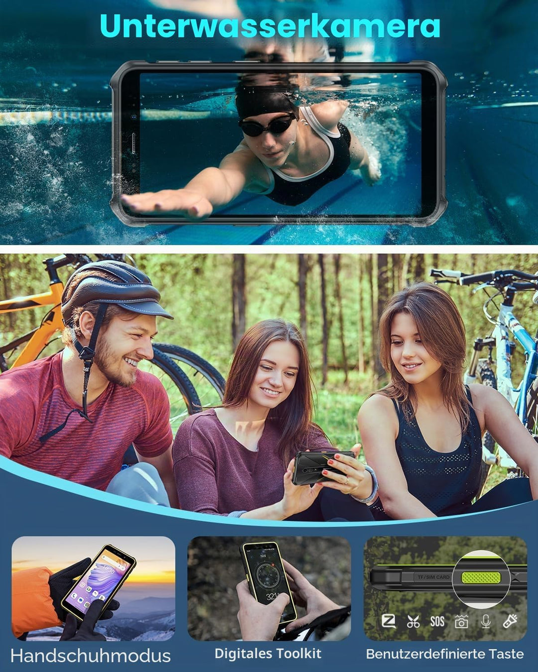 Ulefone Armor X12 Outdoor Smartphone Android 13 Go 6GB + 32GB/256GB SD 4860mAh 5,45'' HD+ 13MP+8MP I
