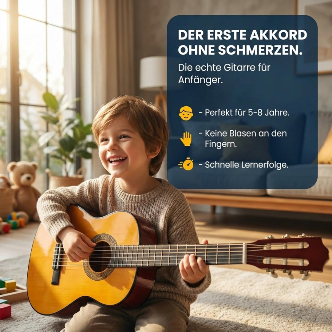 Music Alley Klassische 34-Zoll Junior-akustikgitarre für Kinder natur, natur