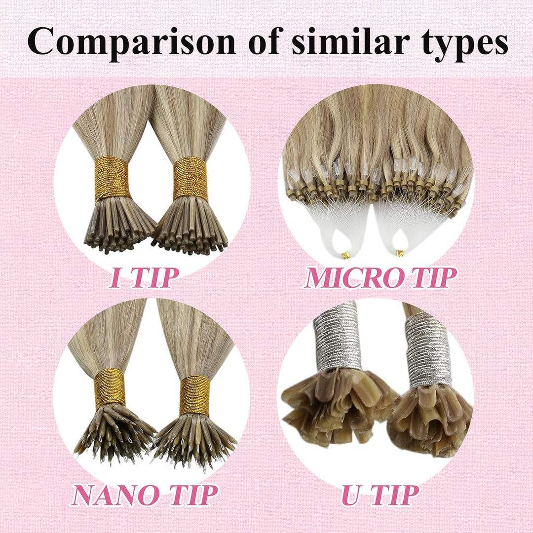 YoungSee Microring Extensions Blond Microring Extensions Echthaar 1g Blond Microring Hair Extensions