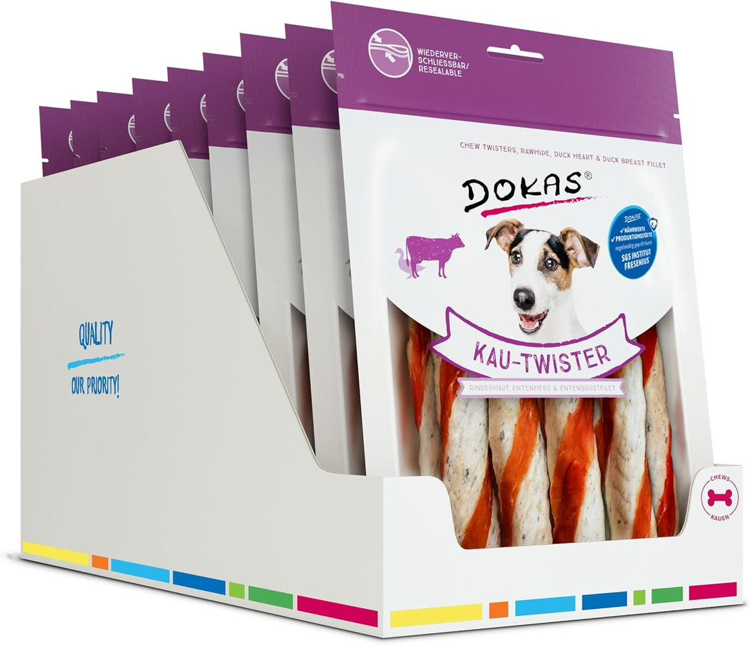 DOKAS Getreidefreier Premium Kausnack für Hunde – Ideal als Belohnung, 200 g (9er Pack) Single, Sing