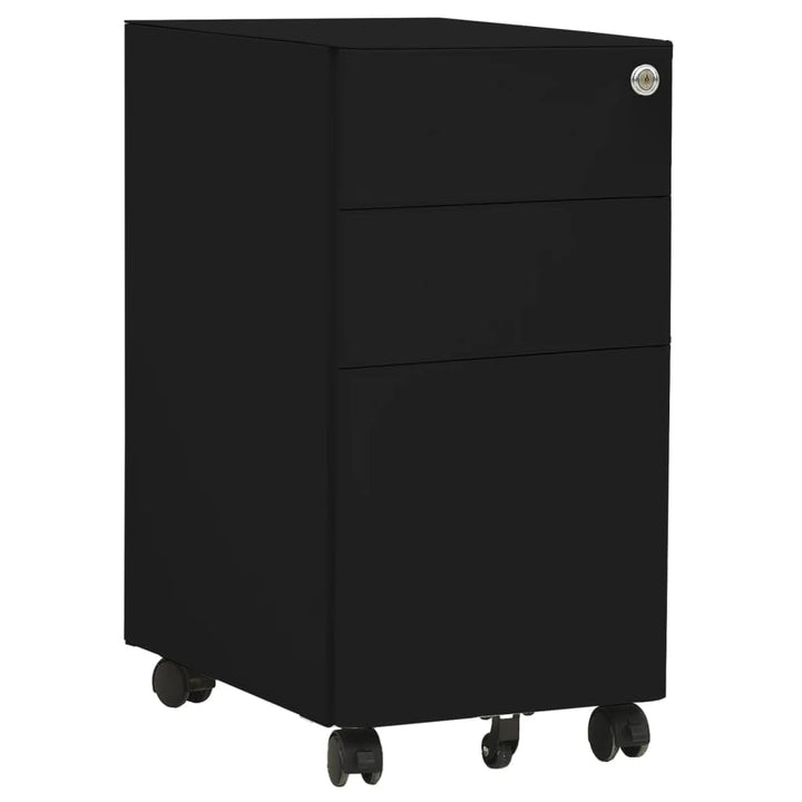 vidaXL Aktenschrank mit Rollen Rollcontainer Bürocontainer Schubladenschrank Büroschrank Stahlschran