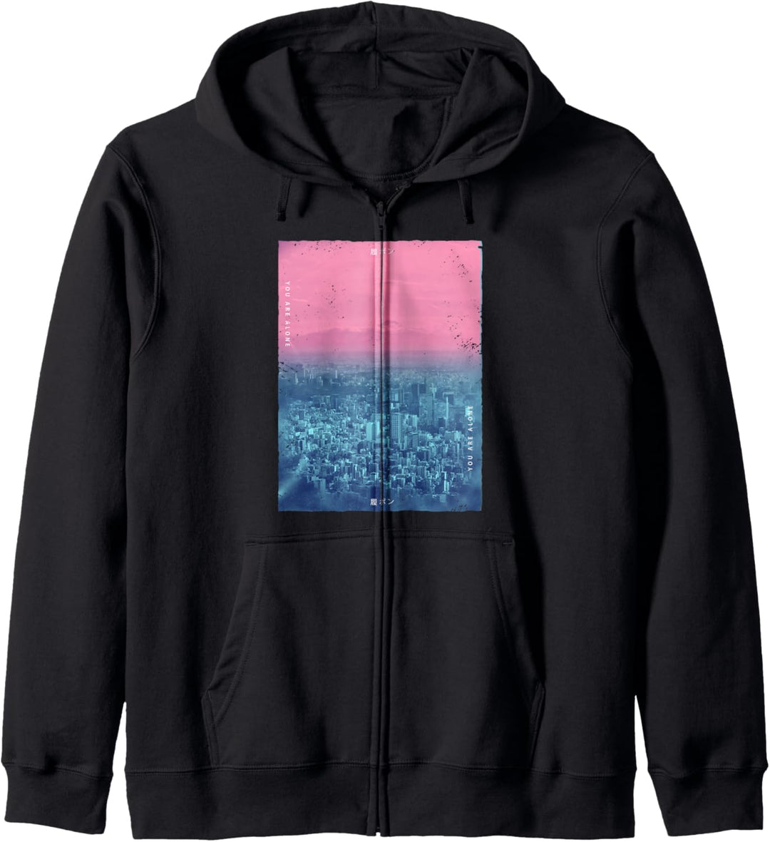 Vaporwave Japanische Streetwear Tokio Japan Glitch Effekt Kapuzenjacke