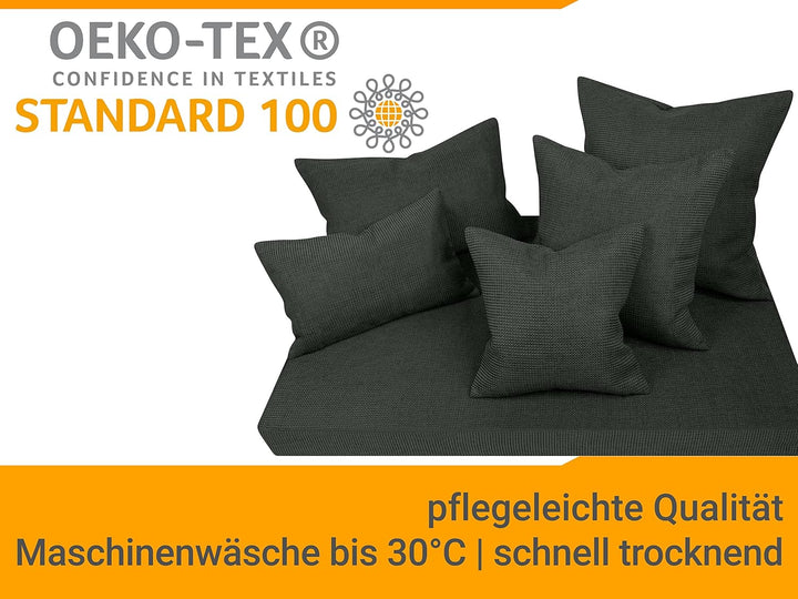 Kissenhülle mit Struktur-Muster - Polsteroptik 617.767, 1 Stück - Kissenhülle 60 x 60 cm, anthrazit