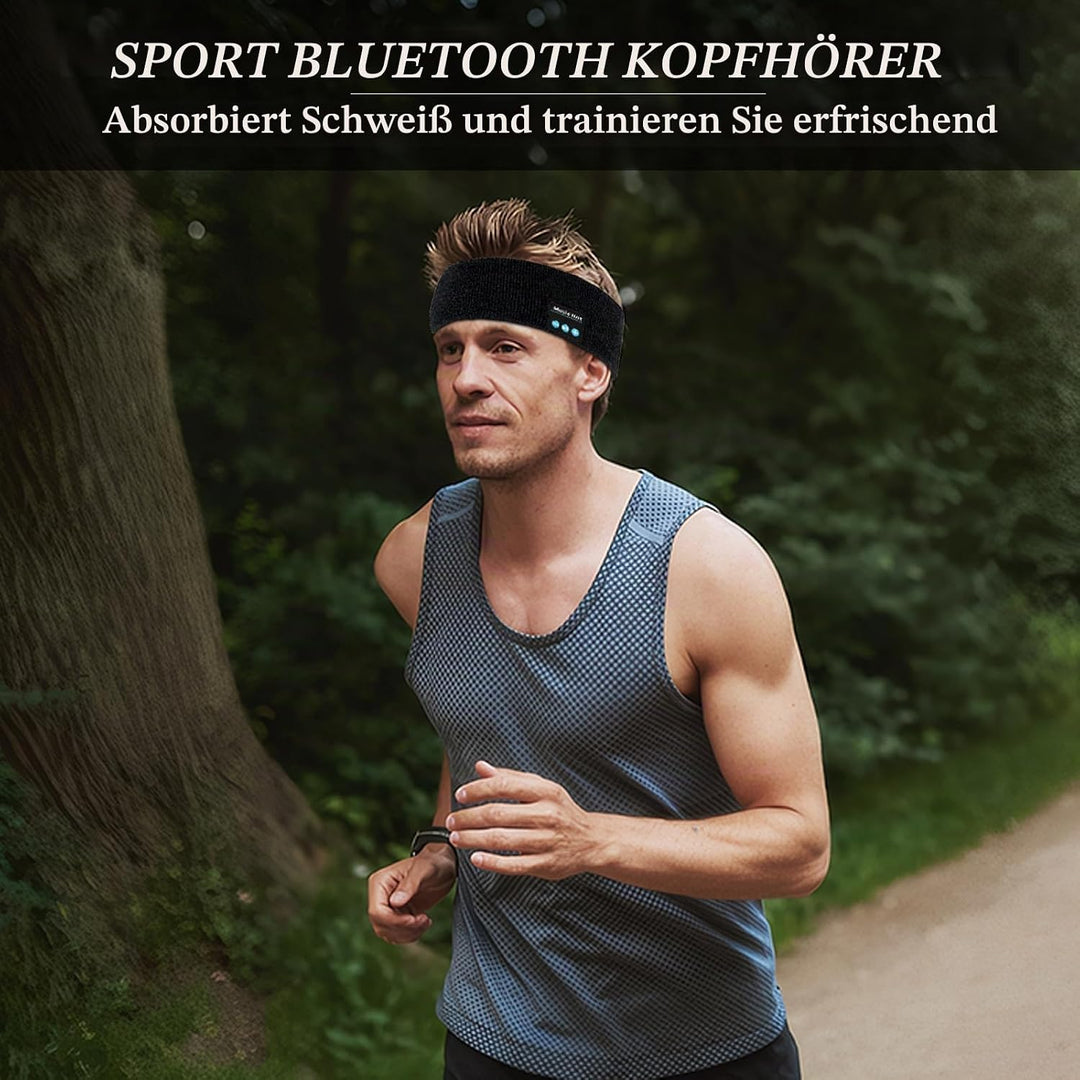 Bluetooth Kopfhörer Stirnband, Schlafkopfhörer Sport mit 6-10 Std Spielzeit, Atmungsaktives Schweiss