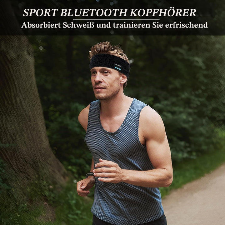 Bluetooth Kopfhörer Stirnband, Schlafkopfhörer Sport mit 6-10 Std Spielzeit, Atmungsaktives Schweiss