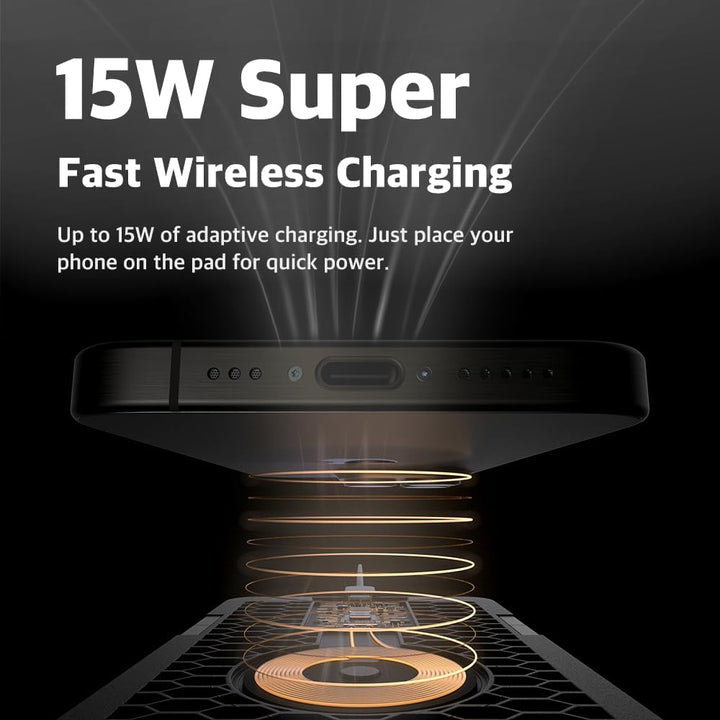 Pout HANDS3 Split Abnehmbares Mauspad, 15 W, für iPhone XS Max/XR/X/XS/8/8 Plus/SE2 2020, Samsung Ga