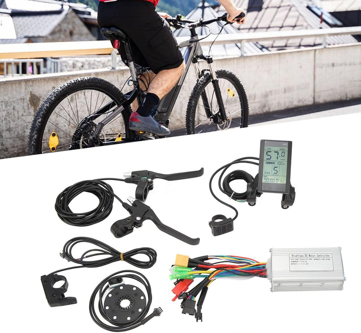 BuyWeek E-Bike Brushless Motor Controller Kit, DC 24V 36V 48V 250W-350W 17A 3 Modus Sinuswellen Regl