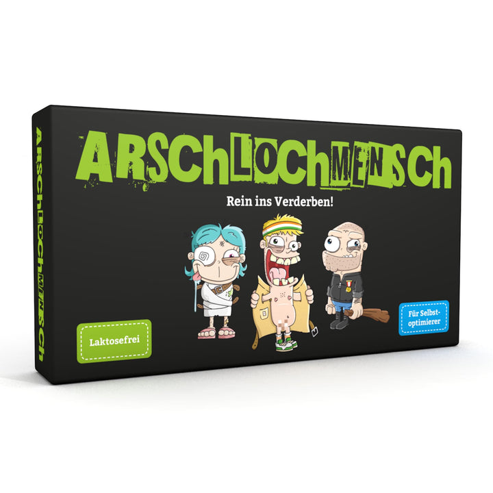 KAMPFHUMMEL Arschlochmensch - Rein ins Verderben! I Schwarzhumoriges Kartenspiel für Erwachsene I 3-