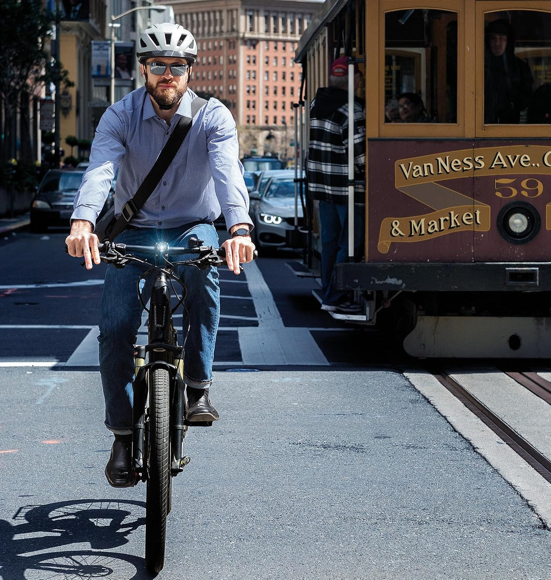ABUS Stadthelm Pedelec 2.0 - Fahrradhelm mit Rücklicht und Regenhaube - für den Stadtverkehr - für D