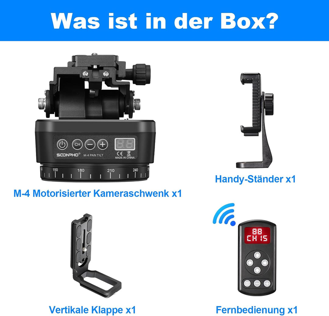 Soonpho M4 Panorama Stativkopf Motorisierter Kopf Kameras Remote Control Pan Tilt Motorized Head 360