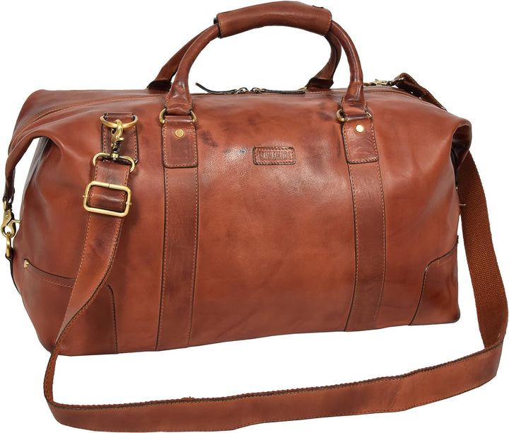 Echtes Leder Reisetasche Vintage Hellbraun Luxus Reise Duffle Tasche Fitnessstudio Wochenende Kabine