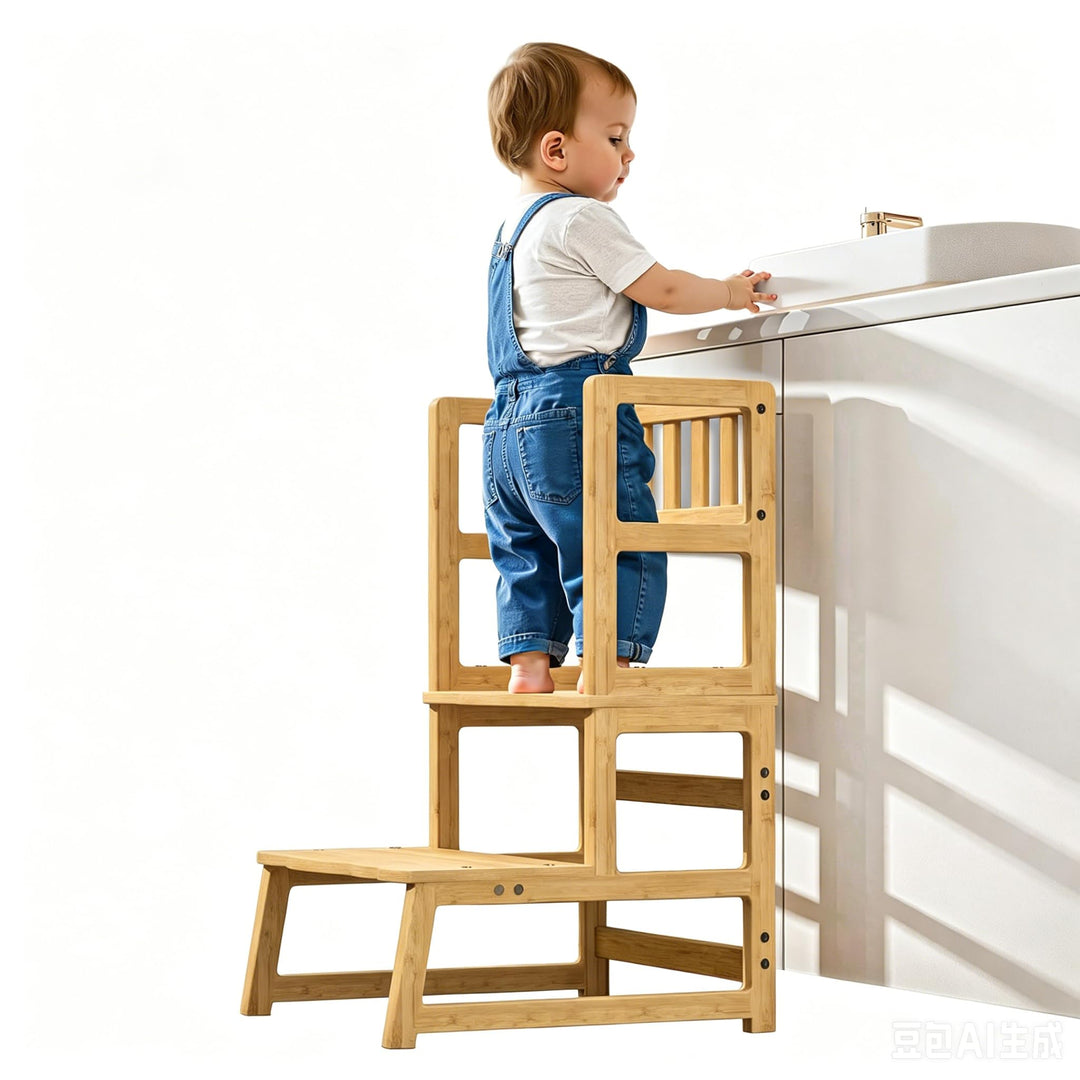 COSYLAND Lernturm ab 1 Jahr & 2 Jahre – Montessori Lernturm für Kinder – Sicherer Learning Tower & T