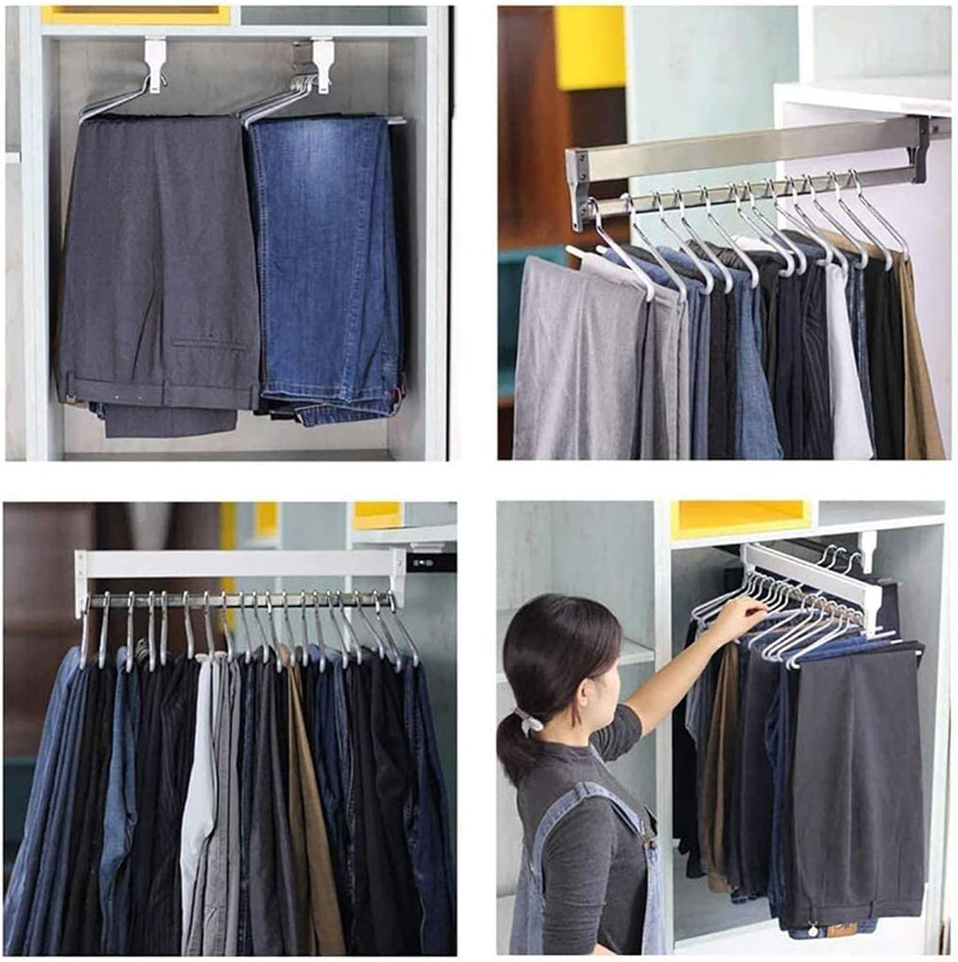 Ausziehbare Kleiderstange kleiderbügel platzsparend hosen,Hohe Belastbarkei Hosenhalter Für Kleiders