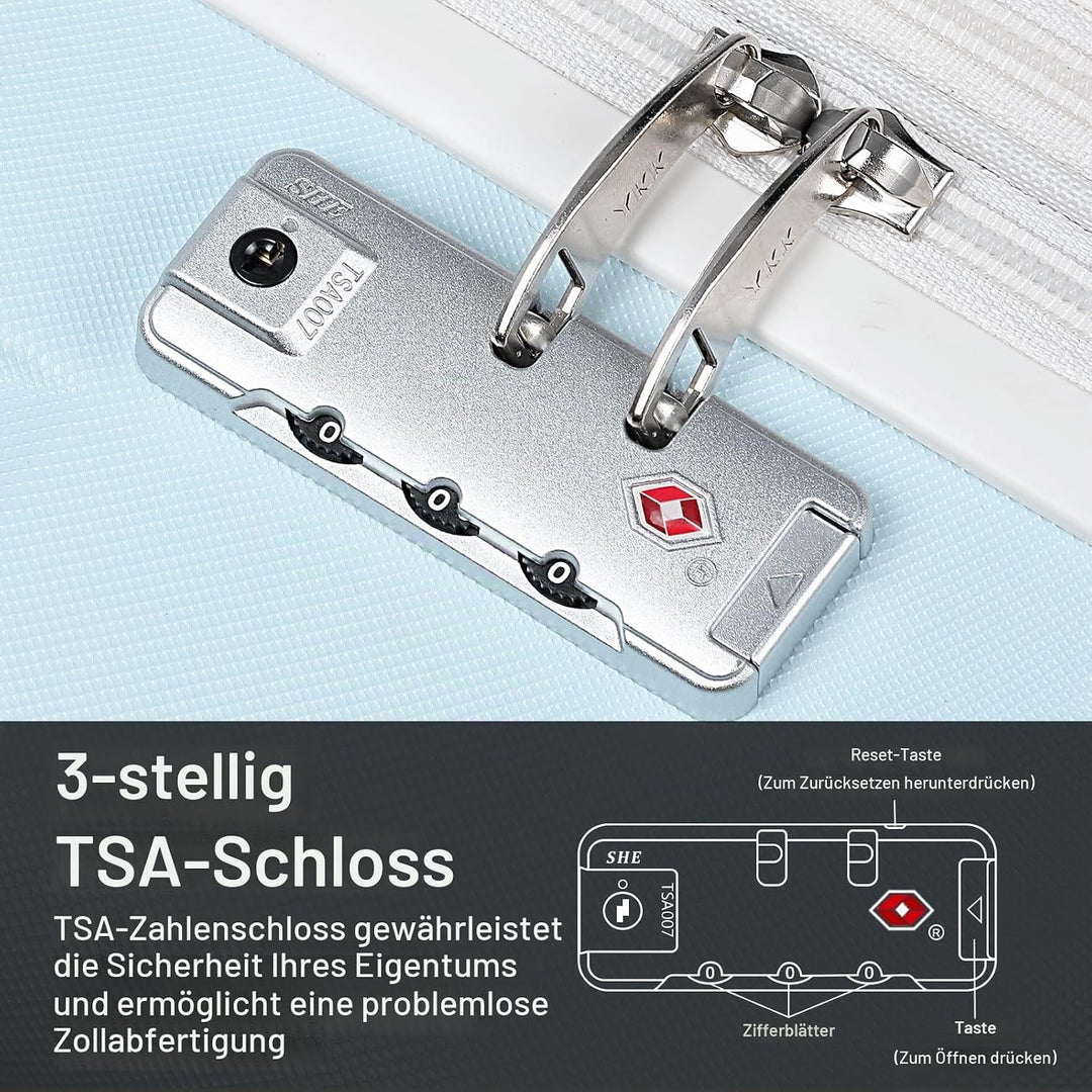 Joyway Kofferset 5tlg von ABS Hartschalen Erweiterbar Trolley Kofferset mit 4 Rollen und TSA-Schloss
