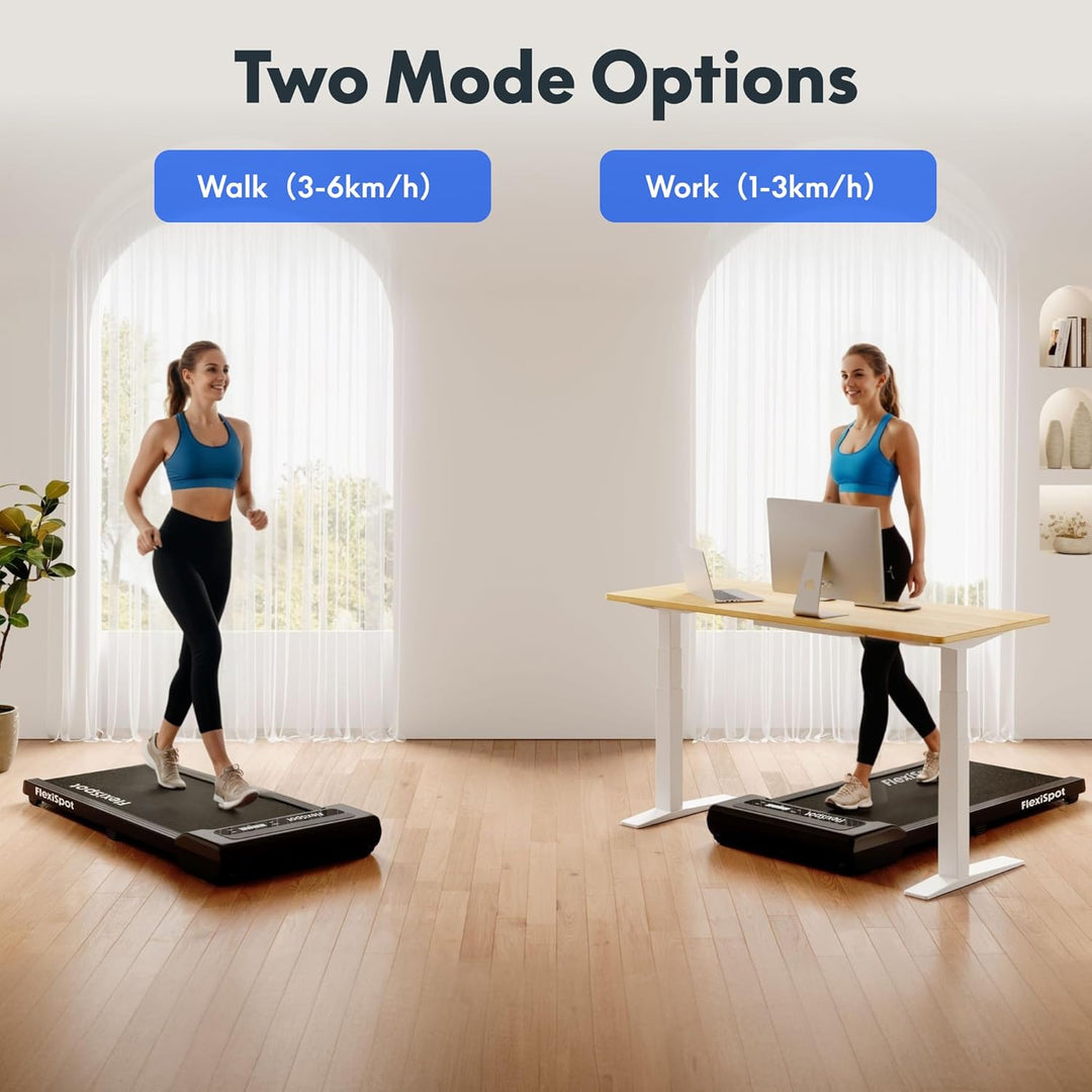 FlexiSpot Laufband bis 120 kg, Walking Pad 1-6 km/h, mit LED-Anzeige, Laufband mit Riemenscheiben un
