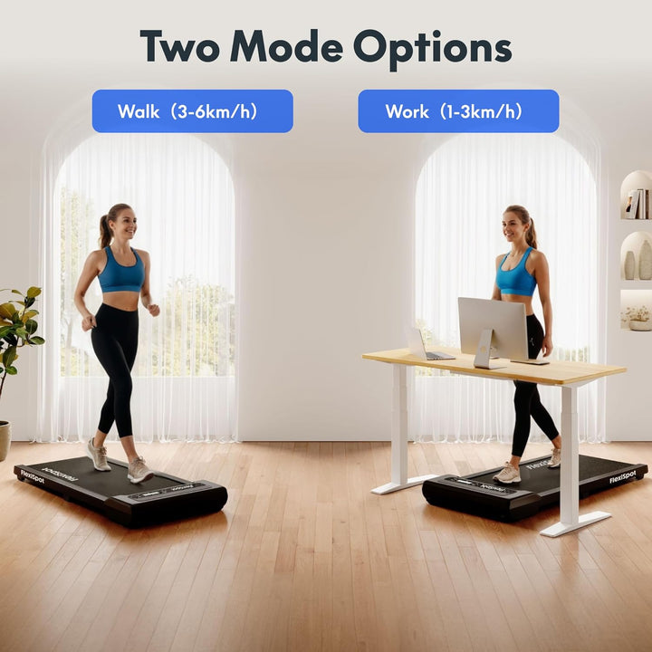 FlexiSpot Laufband bis 120 kg, Walking Pad 1-6 km/h, mit LED-Anzeige, Laufband mit Riemenscheiben un