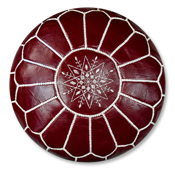 Poufs&Pillows Premium Echt Leder Pouf - Handgefertigt - Gefüllt geliefert - Ottoman, Sitzsack, Fussh