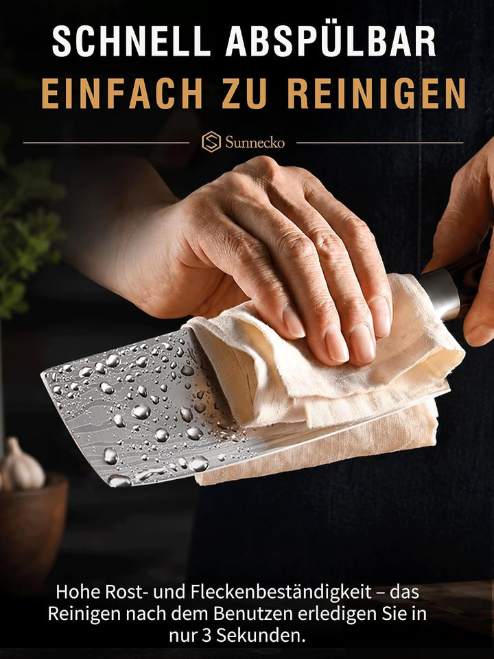 Sunnecko 18cm Küchenbeil Messer Küchenmesser - Klein Hackmesser Hackbeil Küchenmesser Kochmesser Pro