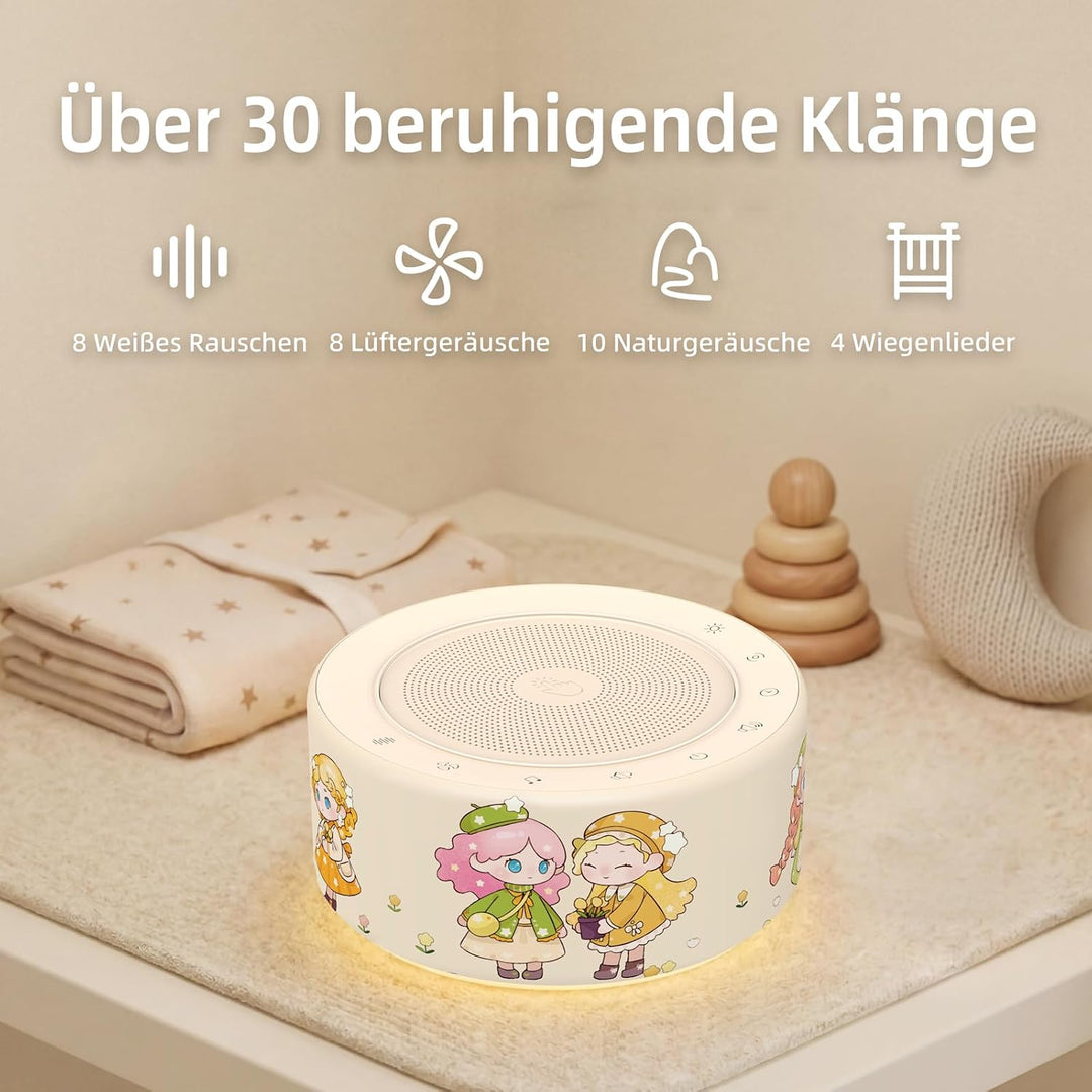 KIPCUSH Weisses Rauschgerät mit 30 High-Fidelity-Soundtracks, Sound-Maschine für Babys, Erwachsene,