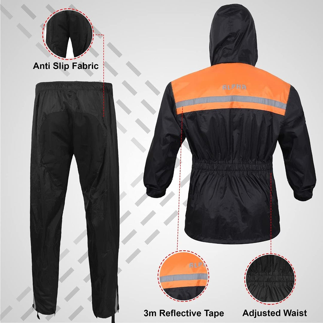 ALPHA CYCLE GEAR Regenanzug für Männer & Frauen Jacken Hose Gear Reflektierender Regenanzug Wasserdi